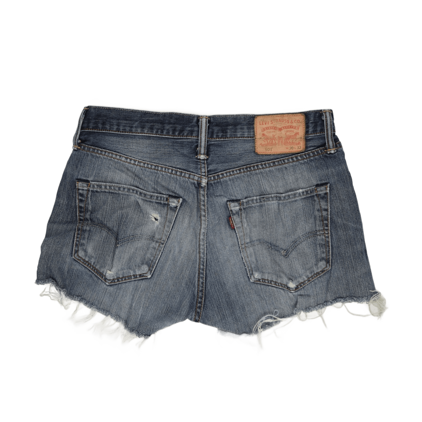 Levi's 501 High Rise Vintage Blue Denim Shorts W30 Cotton