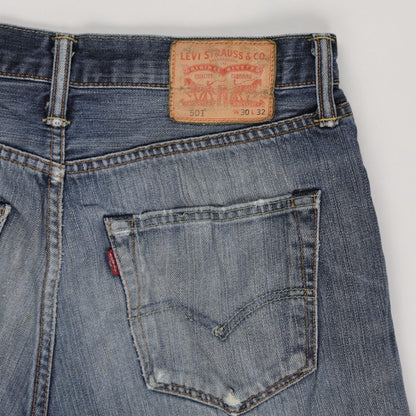 Levi's 501 High Rise Vintage Blue Denim Shorts W30 Cotton
