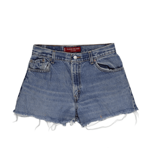 Levi's 550 Vintage Relaxed Fit Blue Denim Shorts 10 100 Cotton