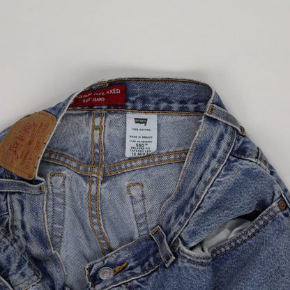 Levi's 550 Vintage Relaxed Fit Blue Denim Shorts 10 100 Cotton