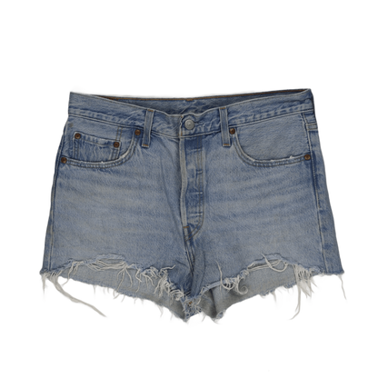 Levi's Women's Distressed Denim Shorts Light Blue W29 Vintage 100% Cotton