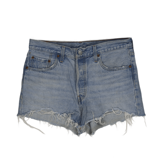 Levi's Women's Distressed Denim Shorts Light Blue W29 Vintage 100% Cotton