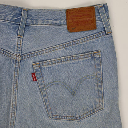 Levi's Women's Distressed Denim Shorts Light Blue W29 Vintage 100% Cotton