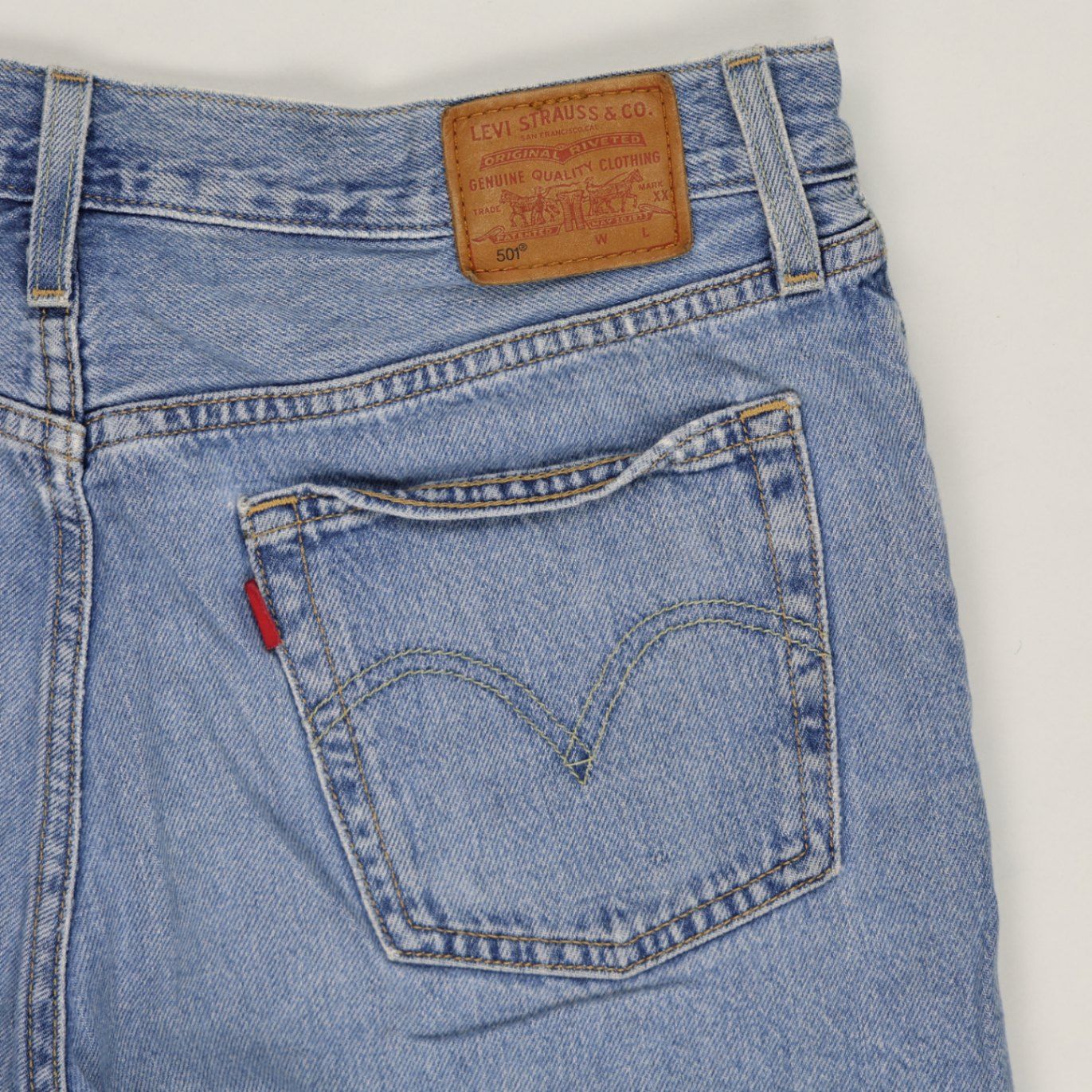 Levi's 501 Original High Waisted Blue Denim Shorts W32 Vintage Cotton