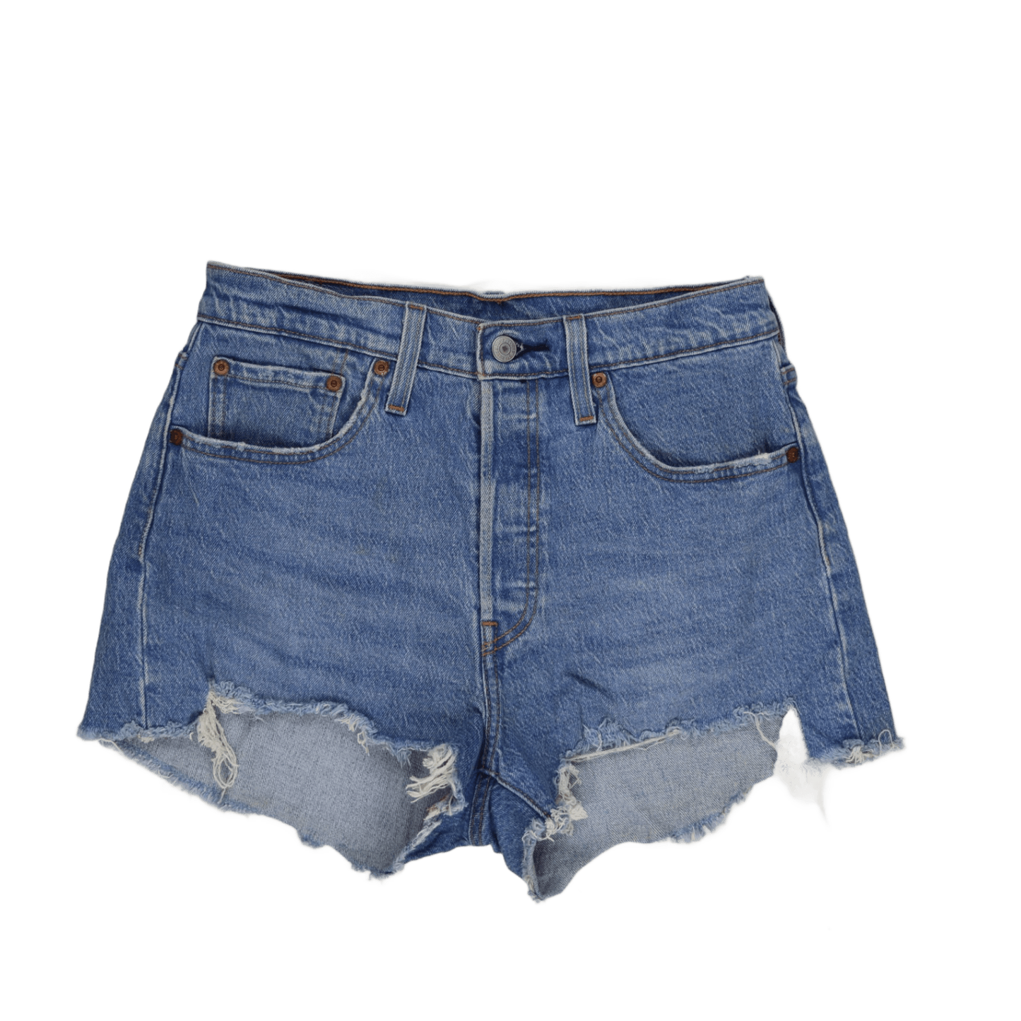 Levi's 501 High Waist Distressed Denim Shorts Blue W27 100% Cotton Vintage