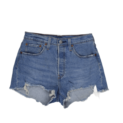 Levi's 501 High Waist Distressed Denim Shorts Blue W27 100% Cotton Vintage