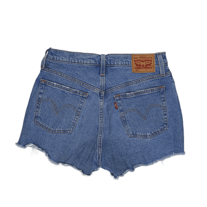 Levi's 501 High Waist Distressed Denim Shorts Blue W27 100% Cotton Vintage