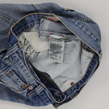 Levi's 501 Vintage High Waisted Distressed Denim Shorts Blue W29 100 Percent Cotton