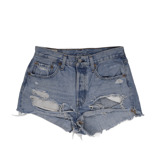 Levi's 501 Vintage Women's Denim Shorts Light Blue Size 28W Cotton 6 Inseam