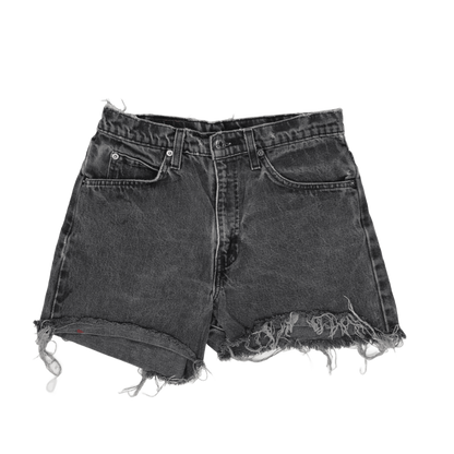 Levi's 550 Vintage Black Denim Cut Off Shorts W31 L32 Cotton