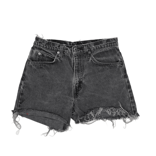 Levi's 550 Vintage Black Denim Cut Off Shorts W31 L32 Cotton