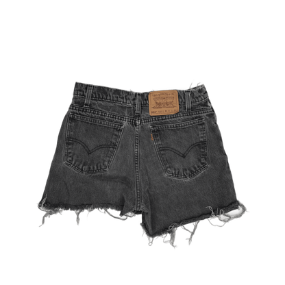 Levi's 550 Vintage Black Denim Cut Off Shorts W31 L32 Cotton