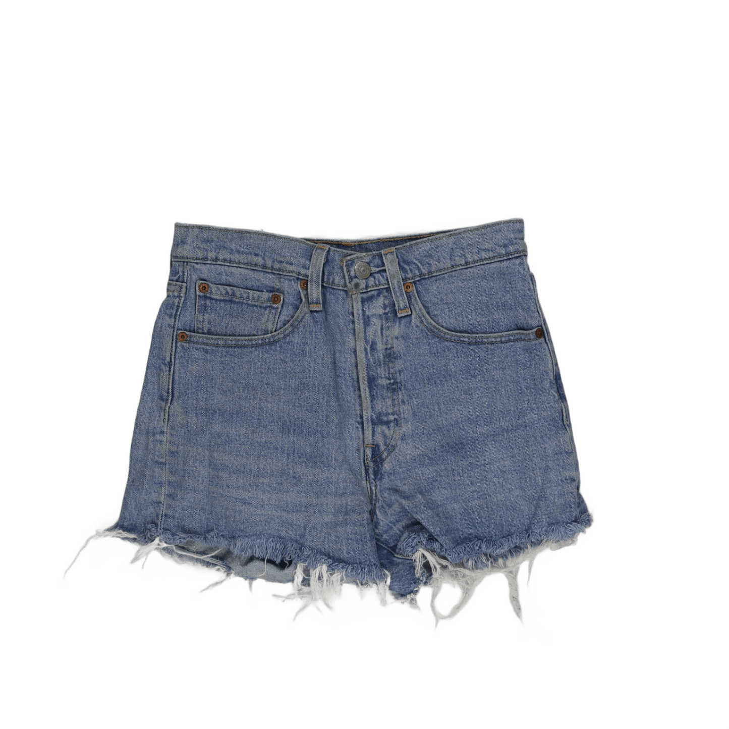 Levi's 501 Women's Vintage High Waisted Distressed Denim Shorts Light Blue W31 100% Cotton
