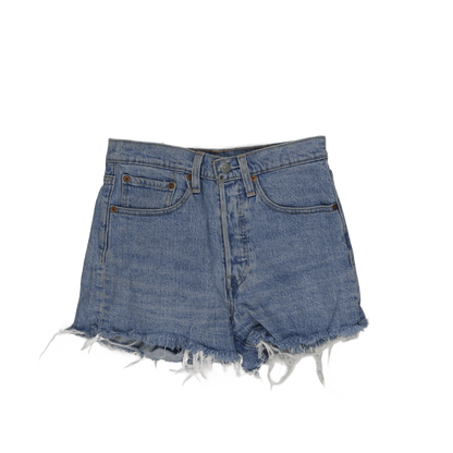Levi's 501 Women's Vintage High Waisted Distressed Denim Shorts Light Blue W31 100% Cotton
