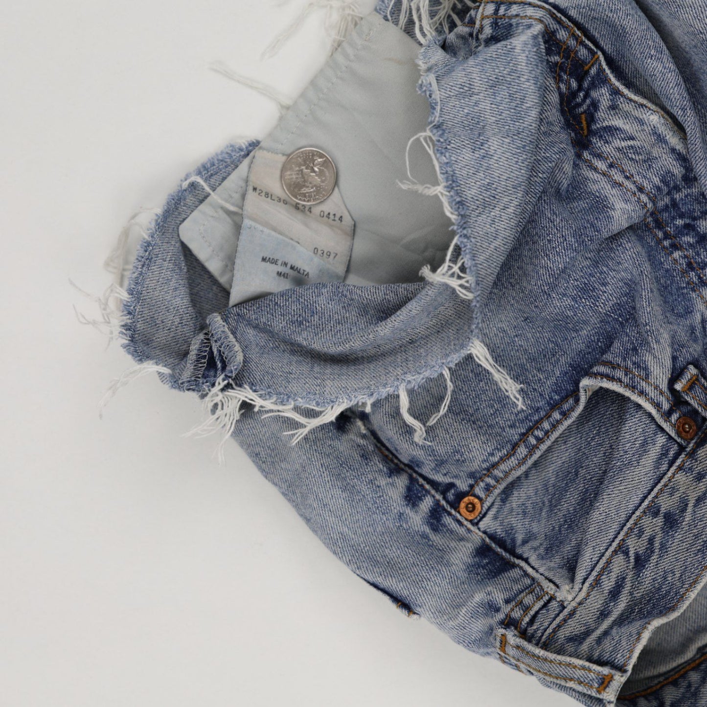 Levi's Vintage Denim Shorts Blue W24 Cotton 6 Inseam
