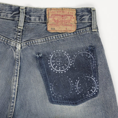 Levi's 501 Vintage Blue Denim Cut Off Shorts W30 Cotton