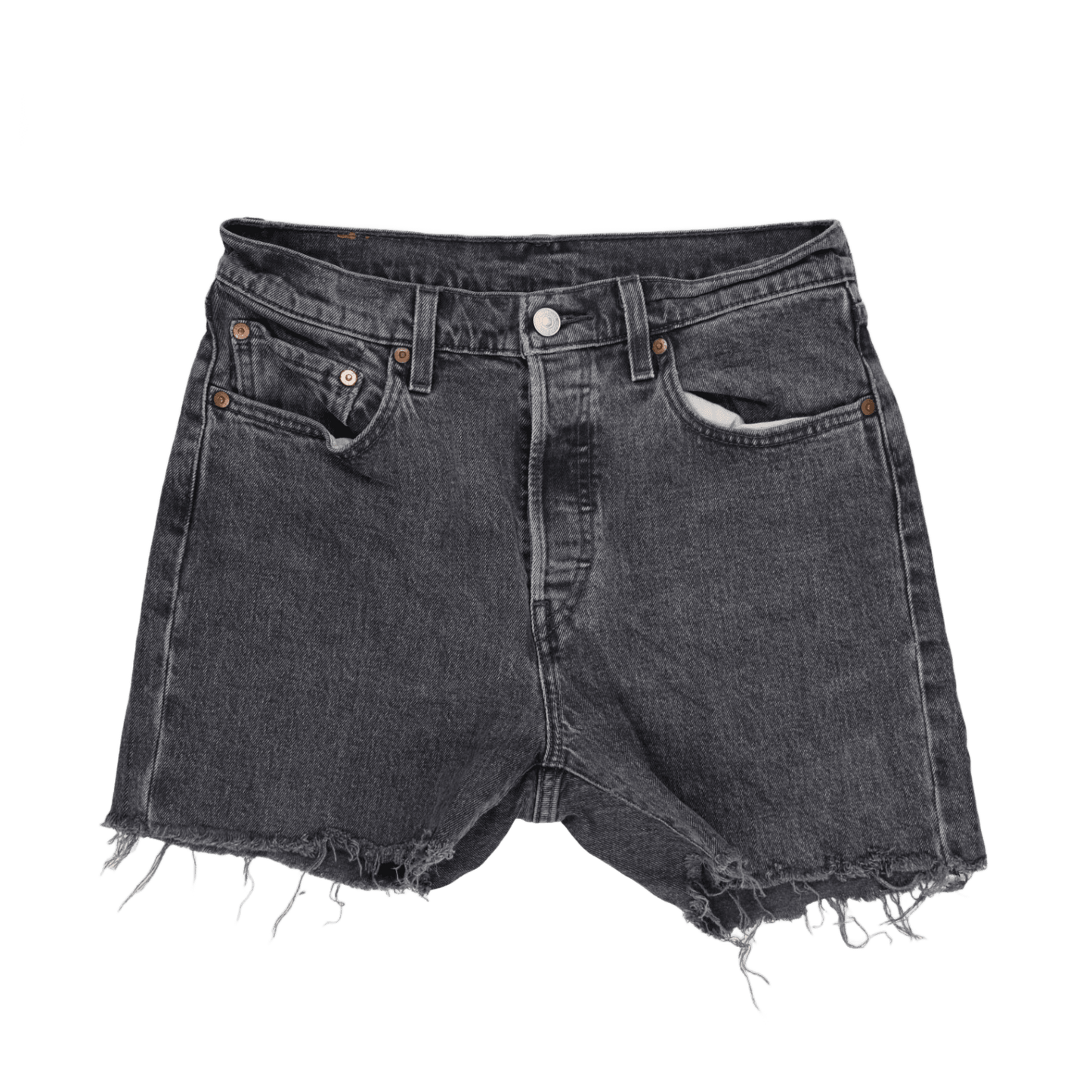 Levi's 501 Vintage Black Denim Cut Off Shorts W34 Cotton