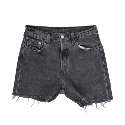 Levi's 501 Vintage Black Denim Cut Off Shorts W34 Cotton