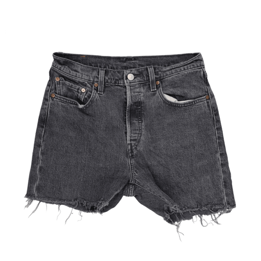 Levi's 501 Vintage Black Denim Cut Off Shorts W34 Cotton