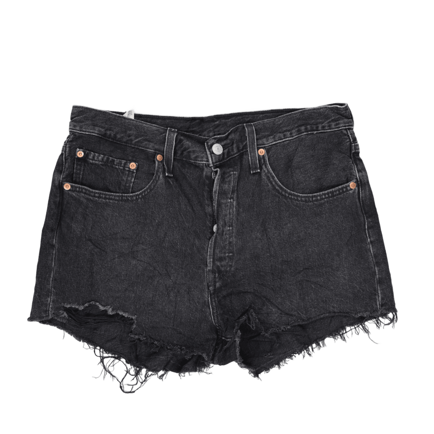 Levi's 501 Women's Black High Waisted Cut Off Shorts W31 Cotton Vintage