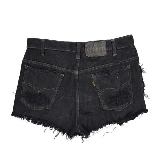 Levi's Black Distressed Cut Off Shorts Size 28 Cotton Denim Vintage