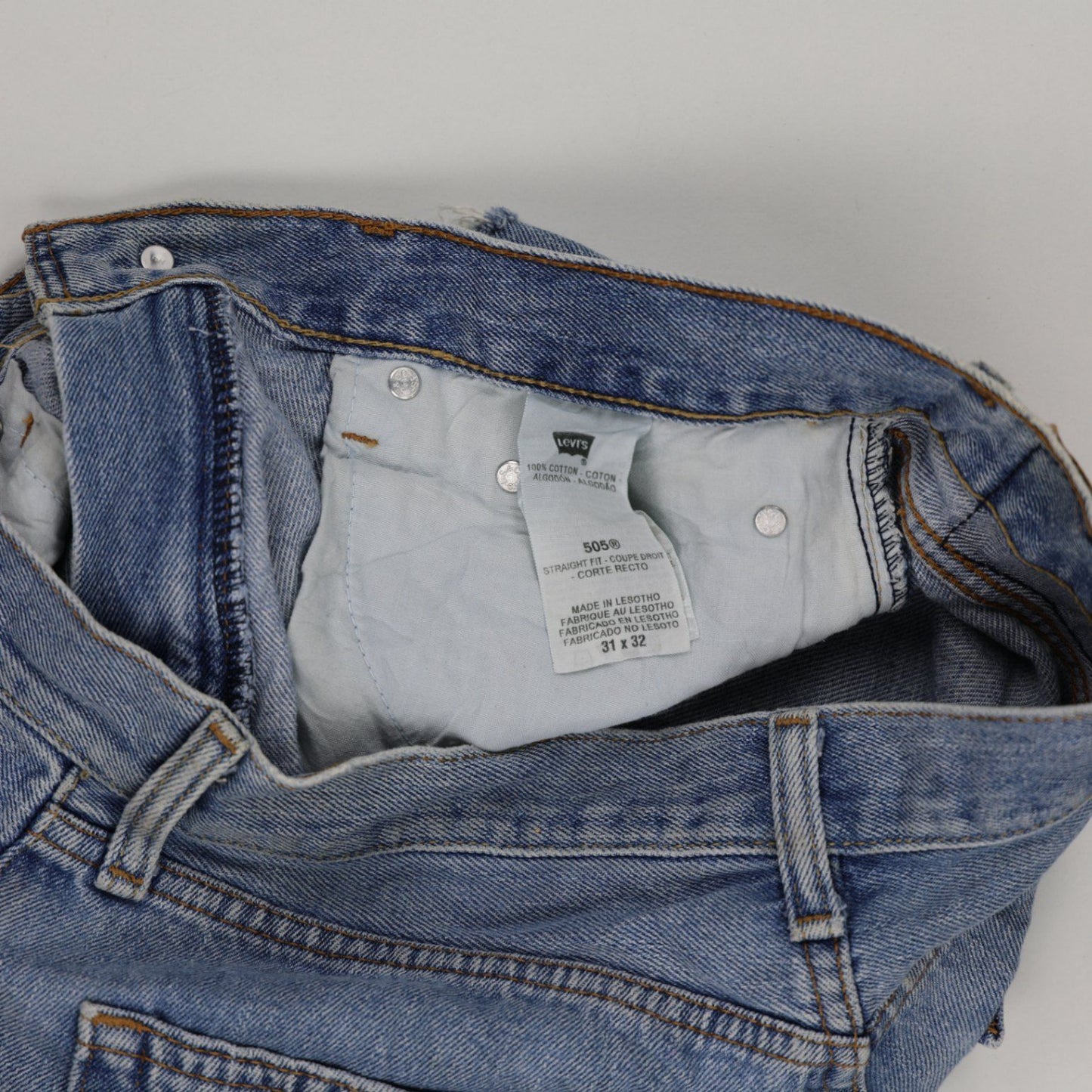 Levi's 505 Vintage Cut-Off Denim Shorts Blue W31 100% Cotton