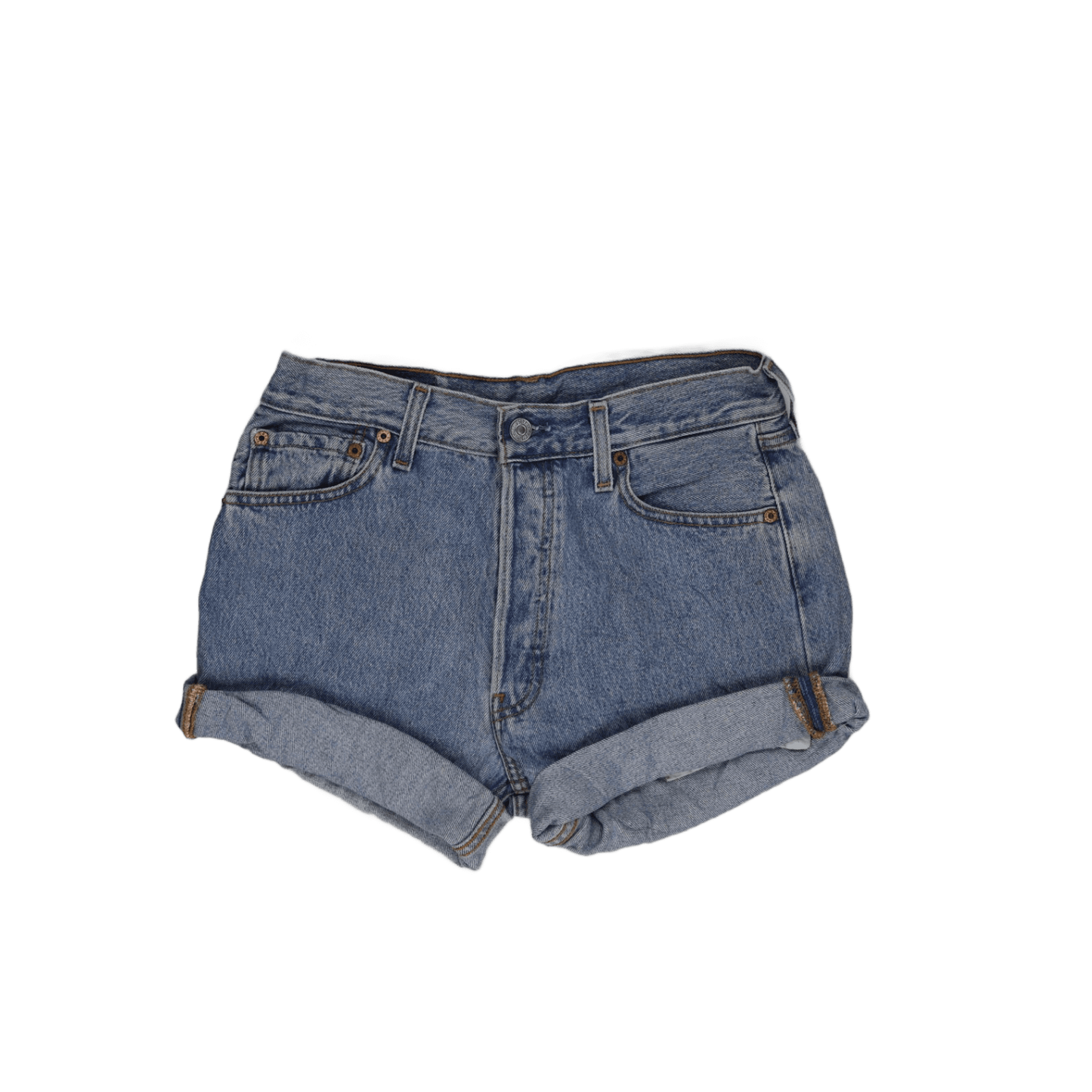 Levi's 501 Vintage High Waist Denim Shorts Light Blue W30 Cotton Denim