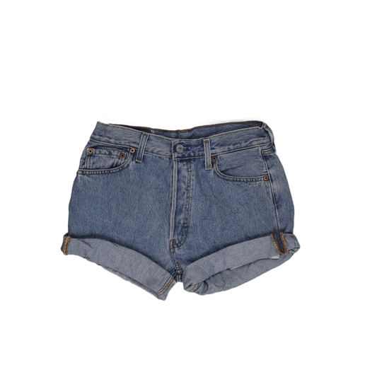 Levi's 501 Vintage High Waist Denim Shorts Light Blue W30 Cotton Denim