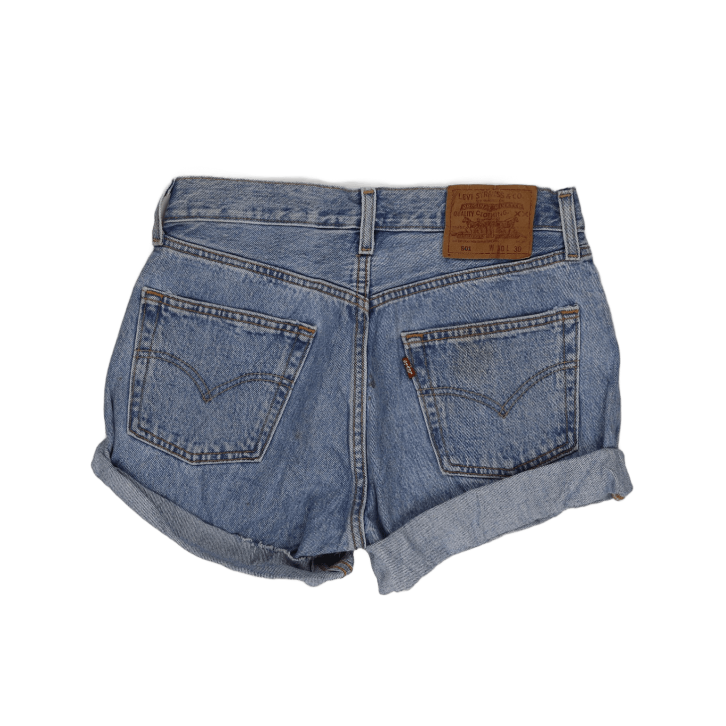 Levi's 501 Vintage High Waist Denim Shorts Light Blue W30 Cotton Denim