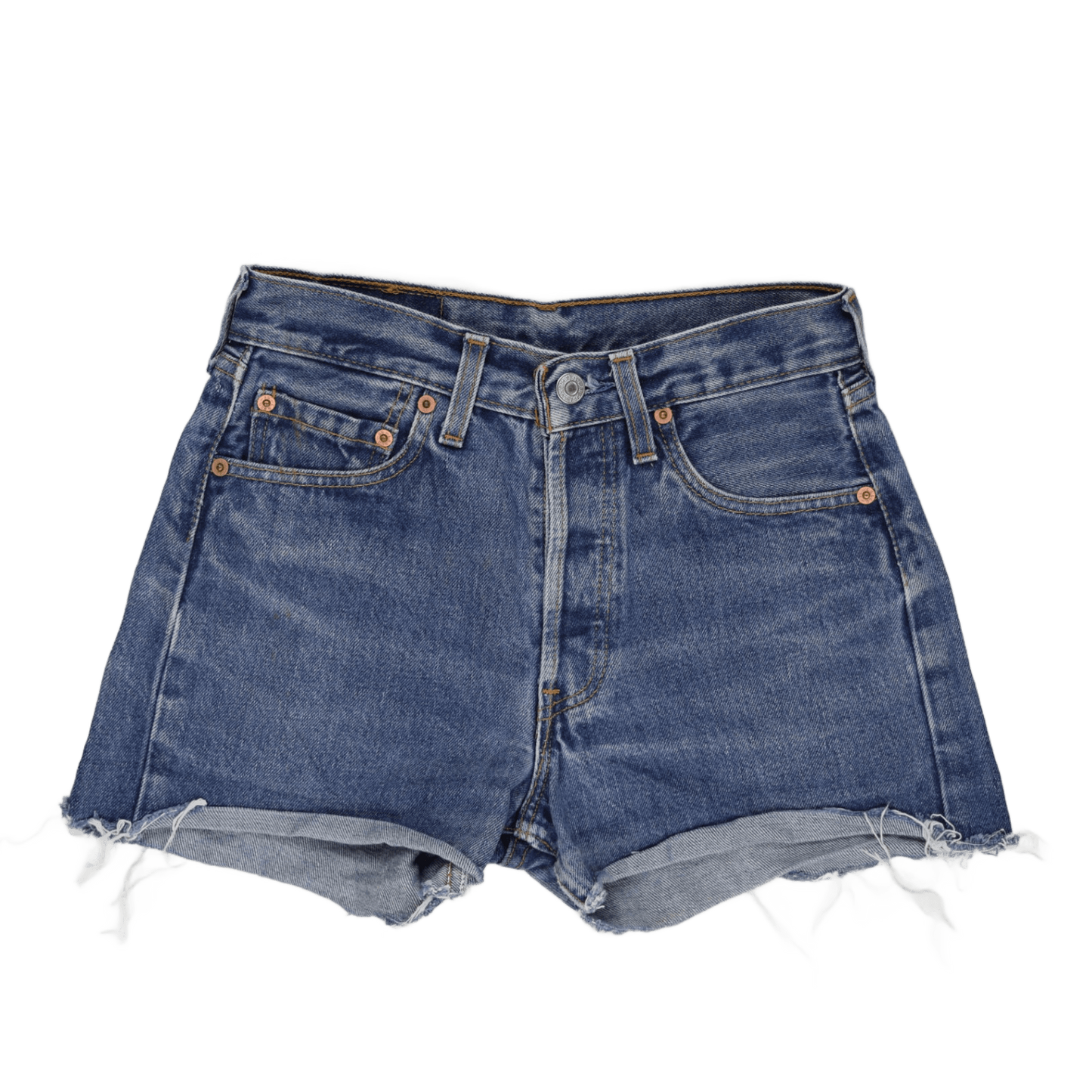 Levi's 501 Women's Vintage High Rise Denim Shorts Blue W27 L32 Cotton Denim
