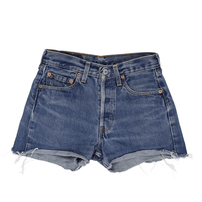 Levi's 501 Women's Vintage High Rise Denim Shorts Blue W27 L32 Cotton Denim