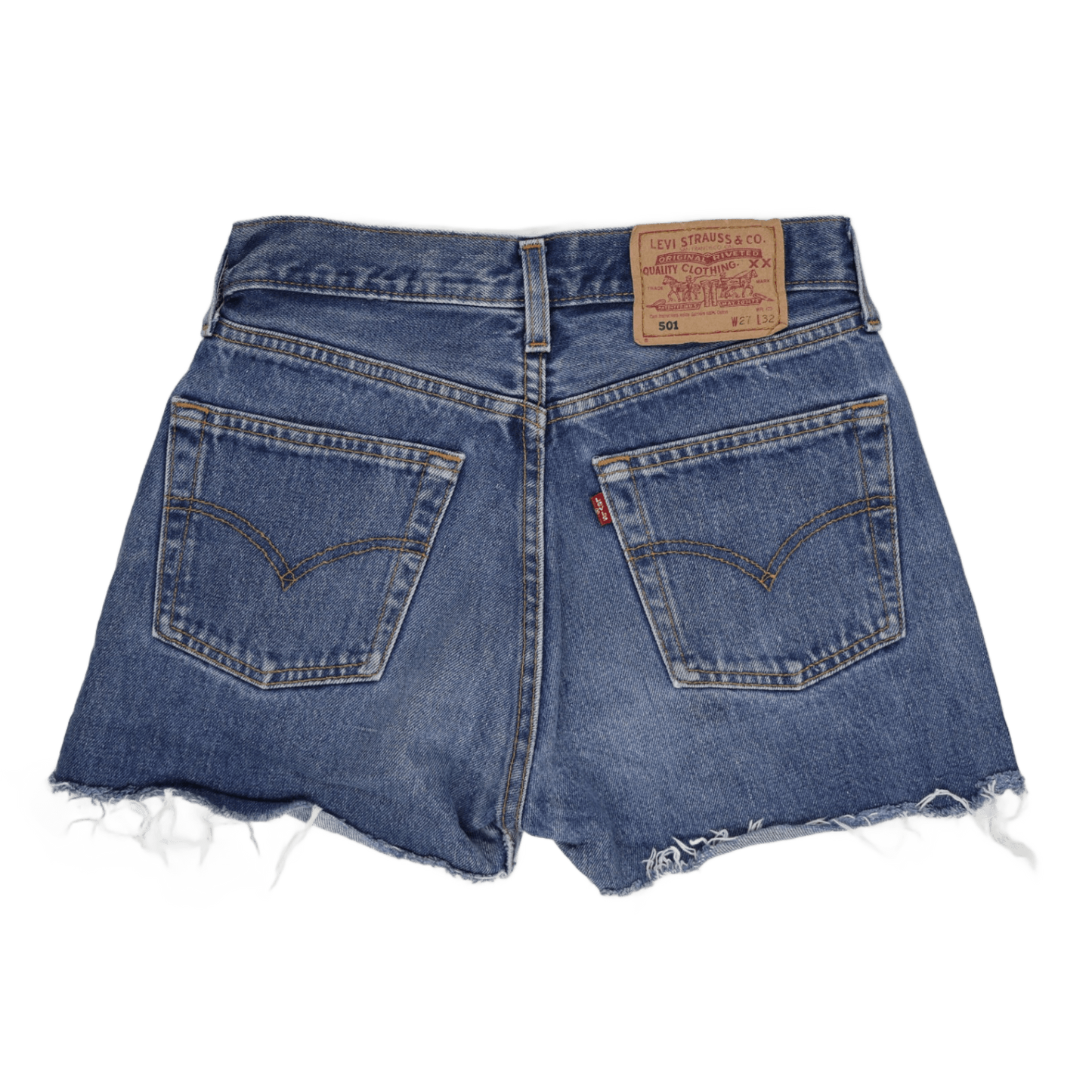Levi's 501 Women's Vintage High Rise Denim Shorts Blue W27 L32 Cotton Denim