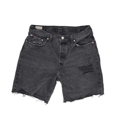 Levi's 501 Black Distressed Denim Shorts W30 100 Cotton Vintage Style