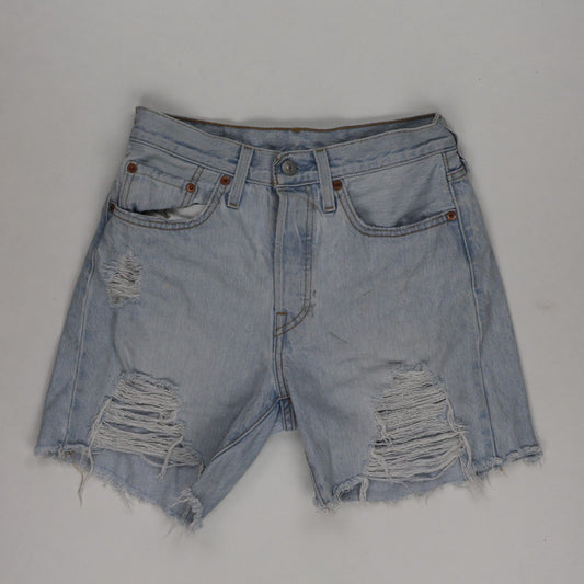 Levi's 501 Vintage Light Blue Denim Shorts Women's W30 100% Cotton 9 Inch Inseam