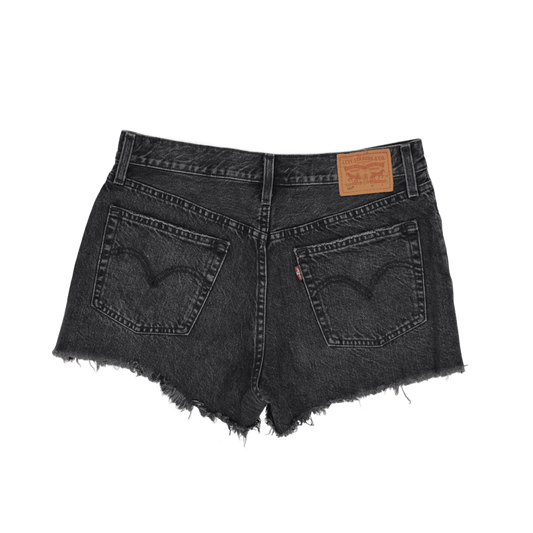 Levi's 501 High Rise Black Denim Cutoff Shorts Size 28 100% Cotton Vintage Womens