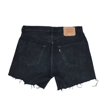 Levi's 501 Vintage Black High Waist Denim Shorts W32 100% Cotton Used Very Good