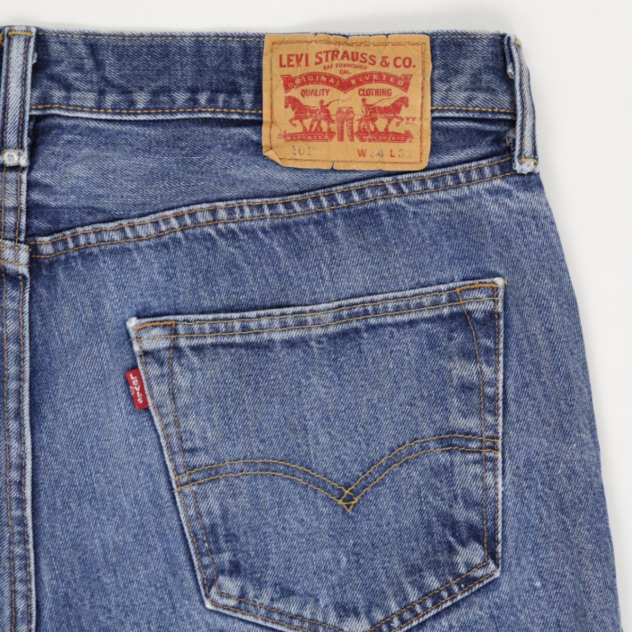 Levi's 501 Vintage Blue Denim Shorts W31 6 Inch Inseam Cotton Unisex