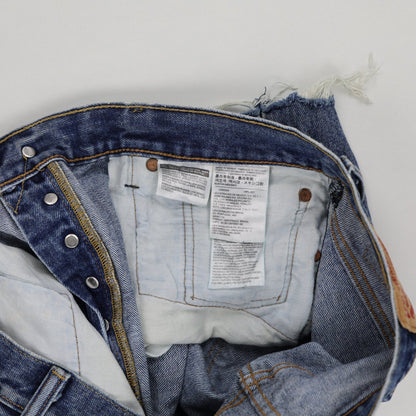 Levi's 501 Vintage Blue Denim Shorts W31 6 Inch Inseam Cotton Unisex