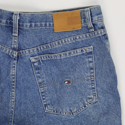 Tommy Hilfiger Vintage Blue Denim Shorts W32 7in Inseam Cotton