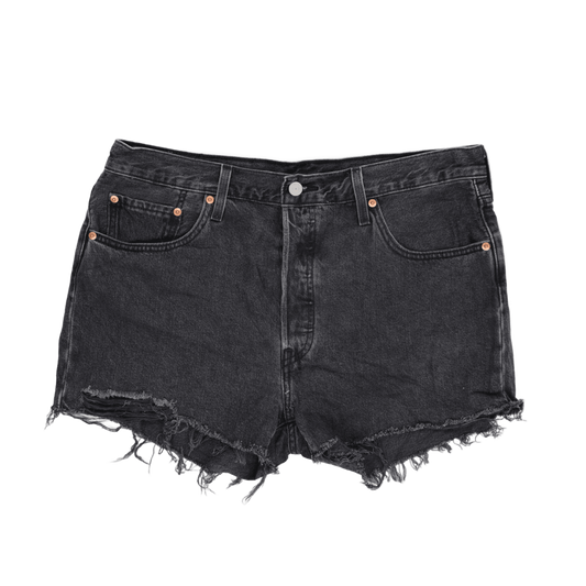 Levi's 501 Vintage Black Denim Cut Off Shorts Women's Size 28W 100% Cotton