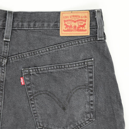 Levi's Black High Waist Denim Shorts W33 Vintage 100 Cotton