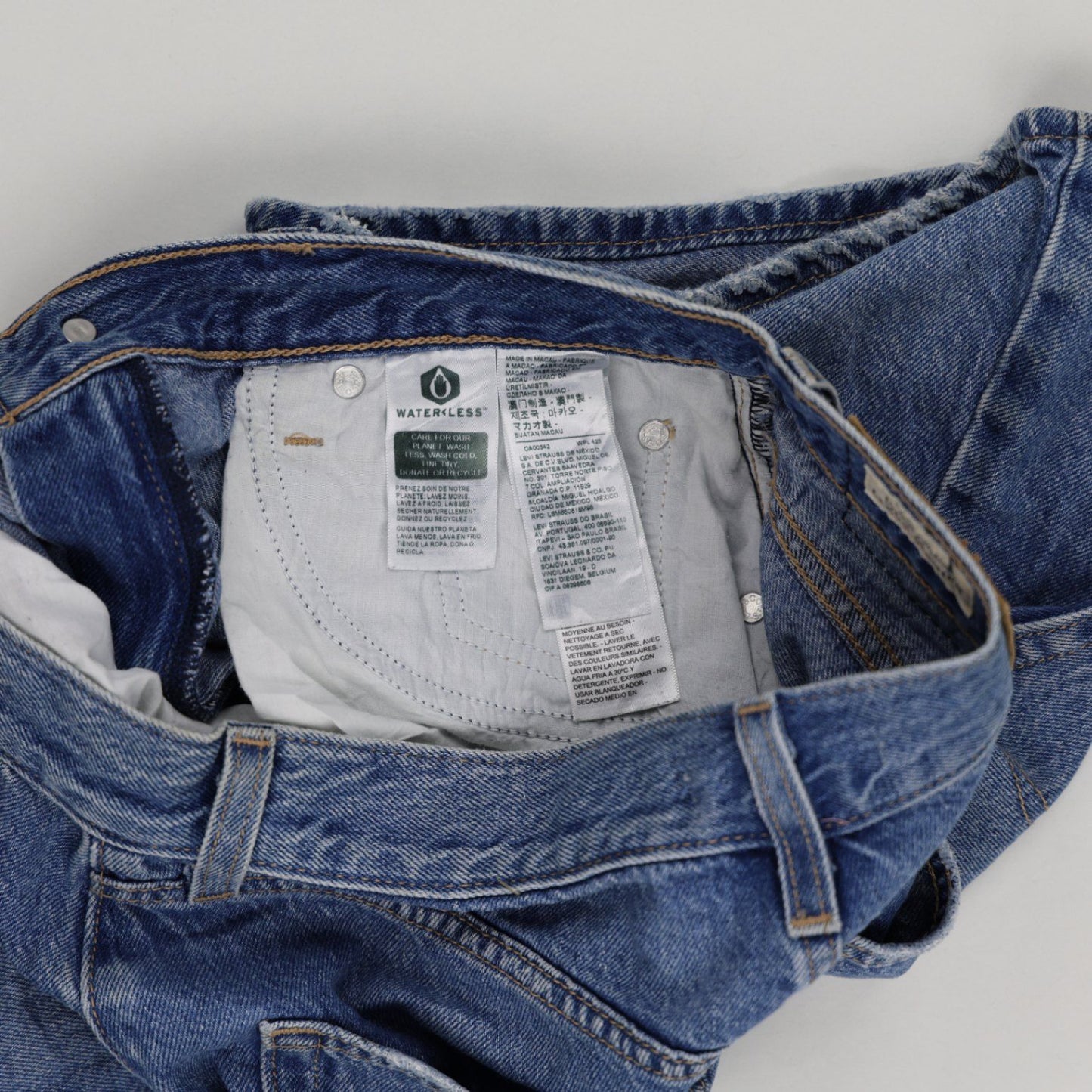 Levi's Vintage High Rise Denim Shorts Blue W28 Cotton
