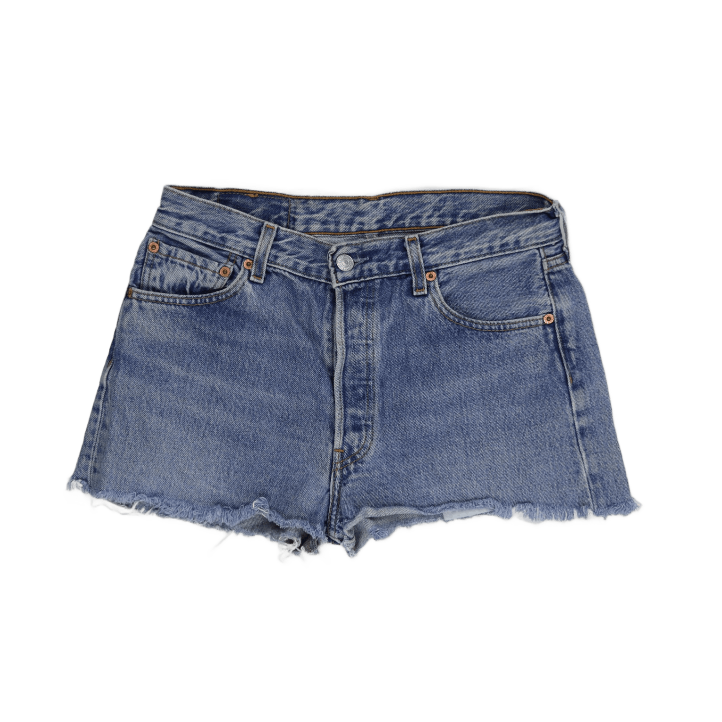 Levi's 501 Vintage Light Blue Distressed Denim Cut-Off Shorts W30 100% Cotton