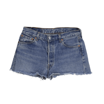 Levi's 501 Vintage Light Blue Distressed Denim Cut-Off Shorts W30 100% Cotton