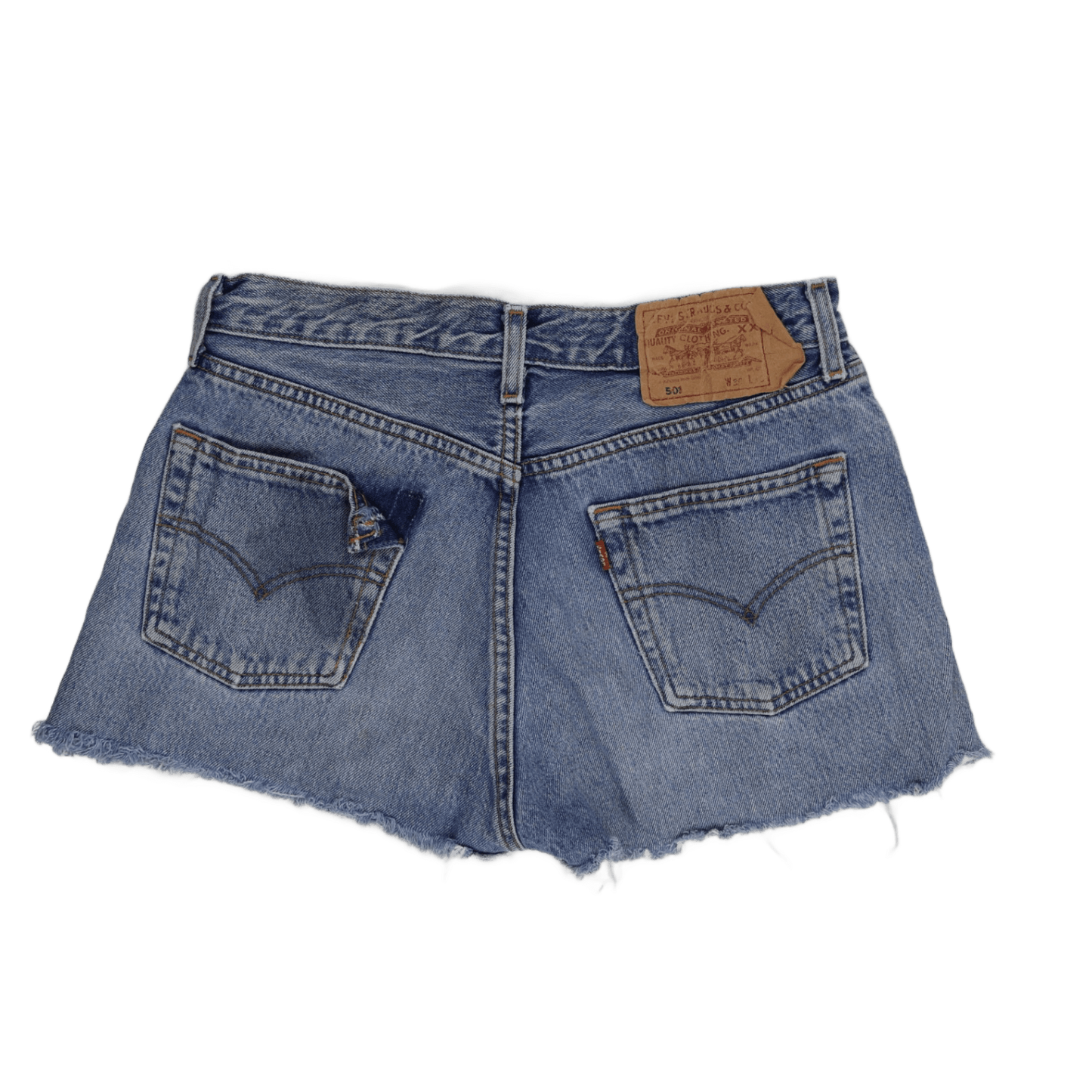 Levi's 501 Vintage Light Blue Distressed Denim Cut-Off Shorts W30 100% Cotton