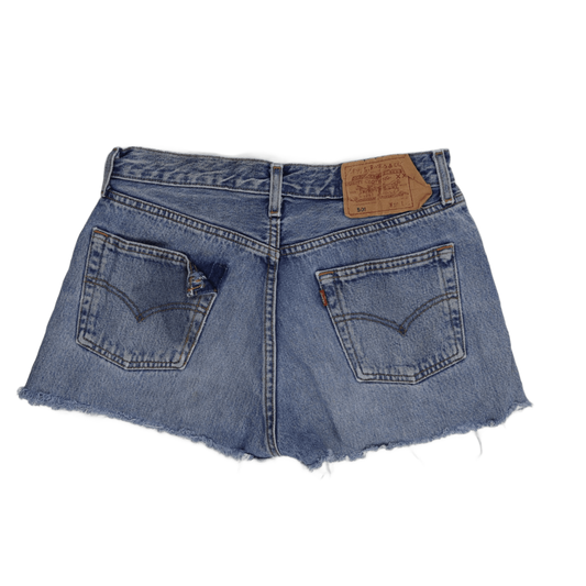 Levi's 501 Vintage Light Blue Distressed Denim Cut-Off Shorts W30 100% Cotton