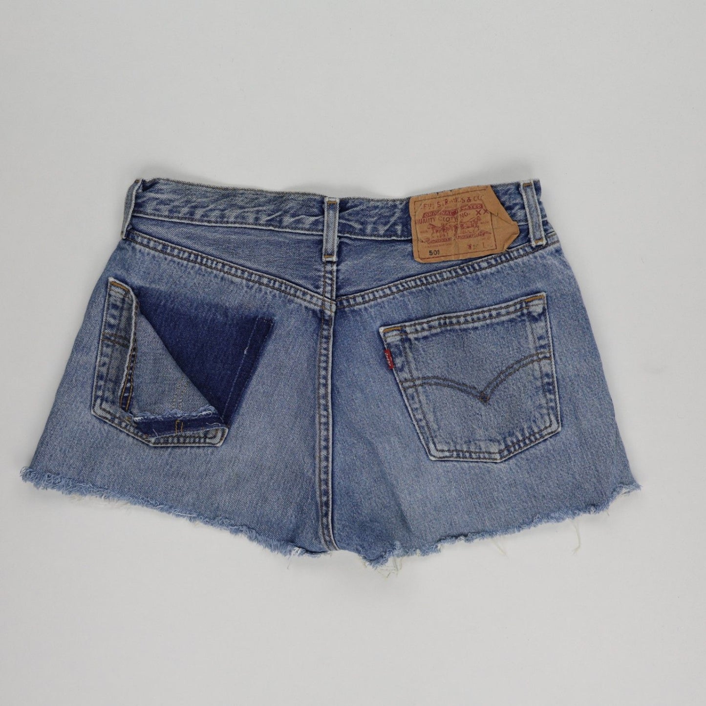 Levi's 501 Vintage Light Blue Distressed Denim Cut-Off Shorts W30 100% Cotton