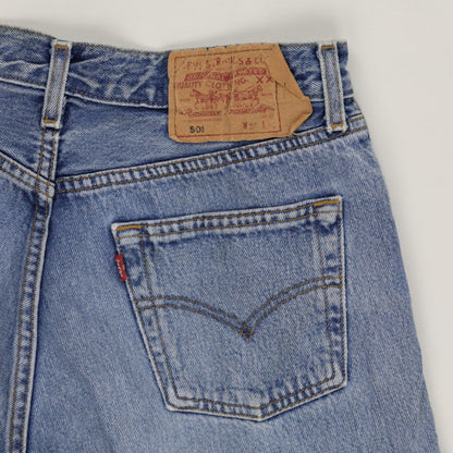 Levi's 501 Vintage Light Blue Distressed Denim Cut-Off Shorts W30 100% Cotton