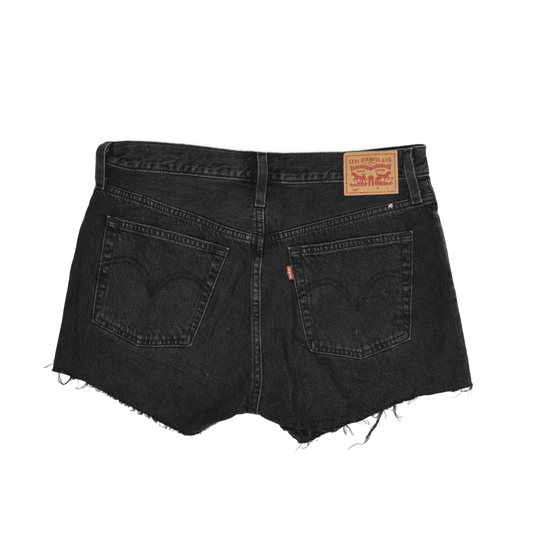 Levi's 501 Black Denim High Rise Cut Off Shorts Size 28 100% Cotton Vintage Womens