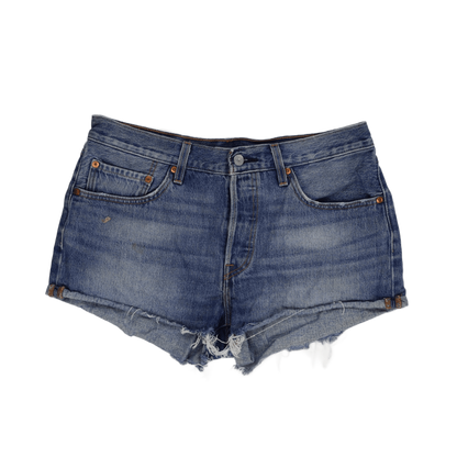 Levi's 501 High Waisted Distressed Cut Off Denim Shorts Blue W31 100% Cotton Vintage